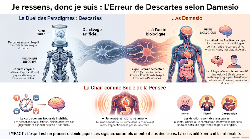 « Je ressens, donc je suis » : ce que Damasio reproche à Descartes