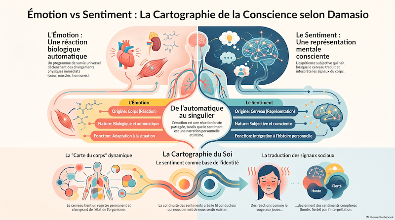 Émotion ou sentiment : ce que Damasio a démontré